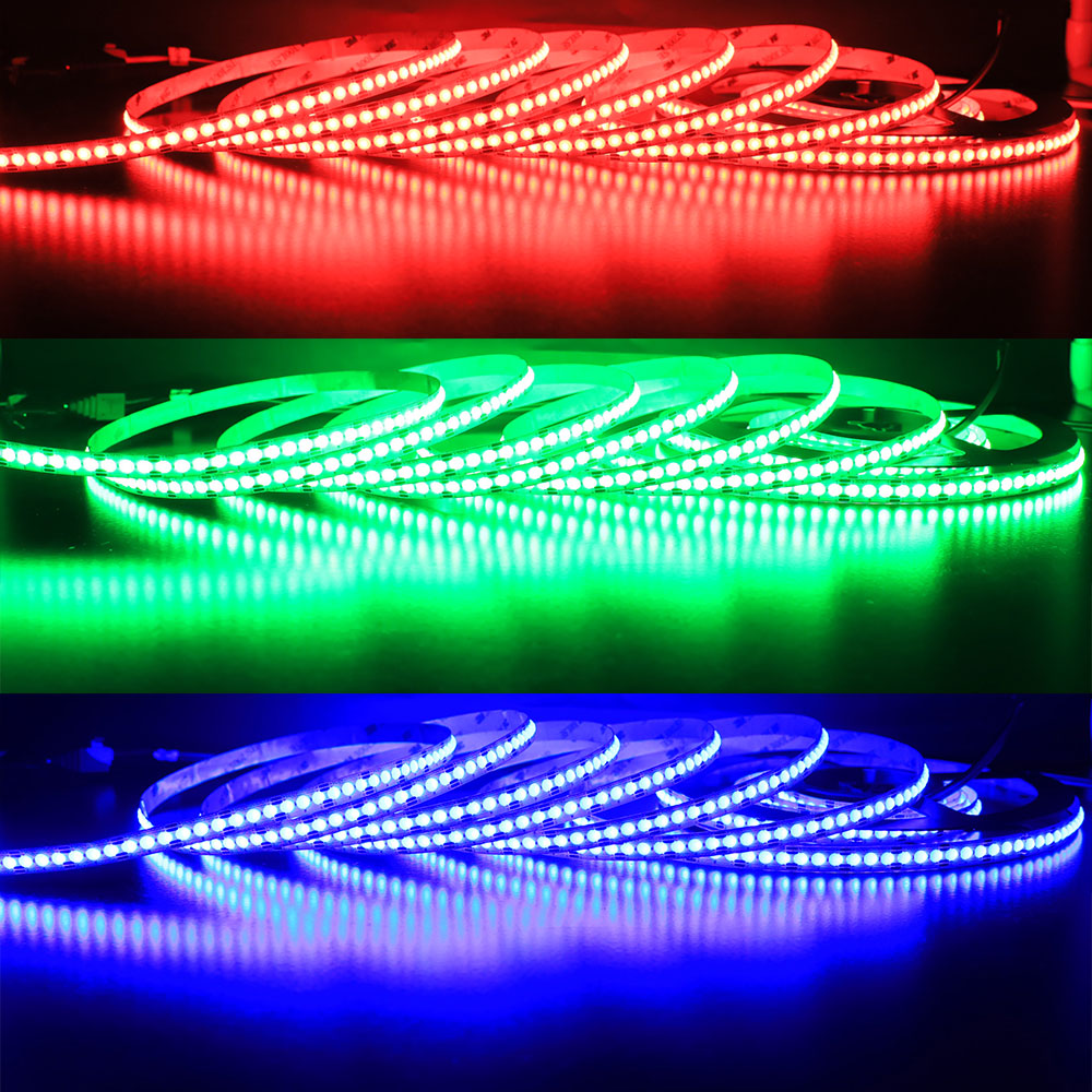 Flexible Color Changing RGB COB LED Strip Lighting - DC12/24V Input - 16.4Ft 800LEDs Flexible Color Changing RGB COB LED Strip Lighting - DC12/24V Input - 16.4Ft 800LEDs